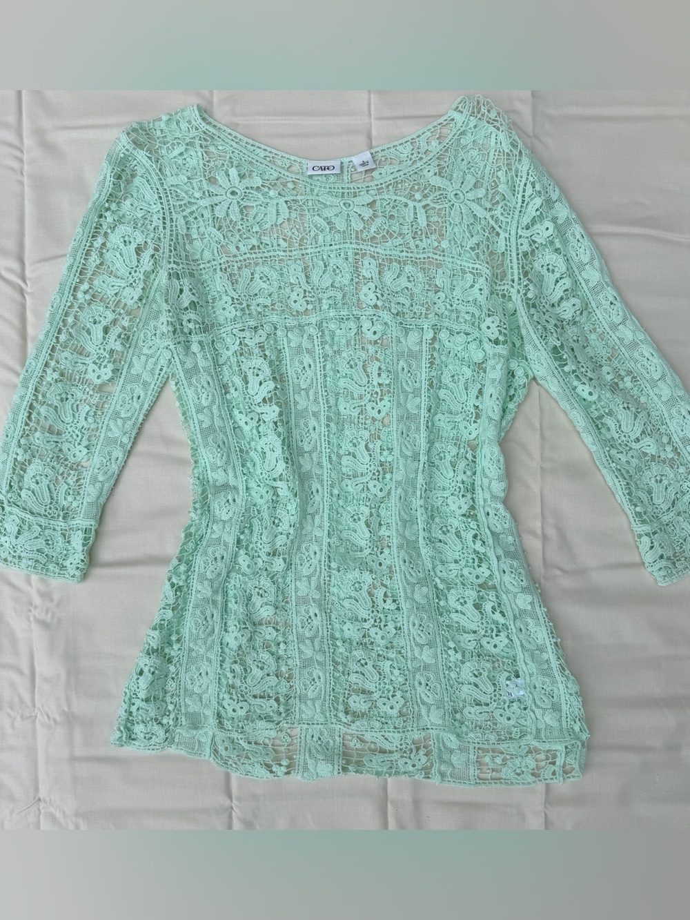Y2K mint Green Lace Top